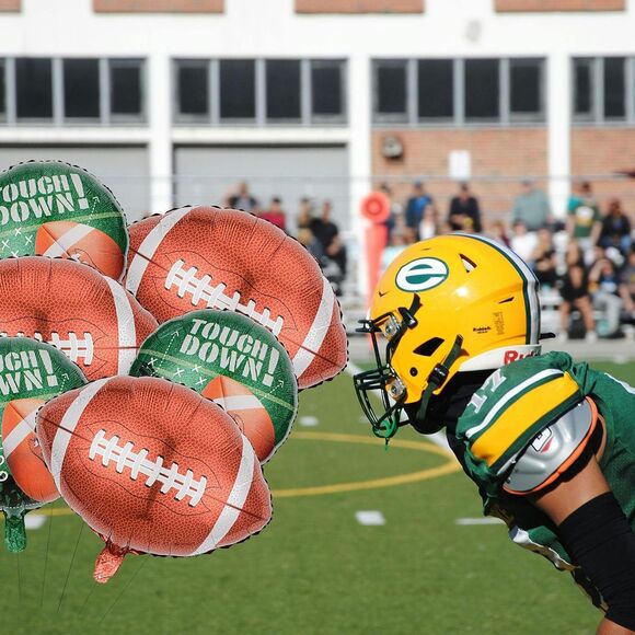 Football Party Decorations Football Shaped Foil Balloons, Touchdown Balloons - Picture 4 of 6